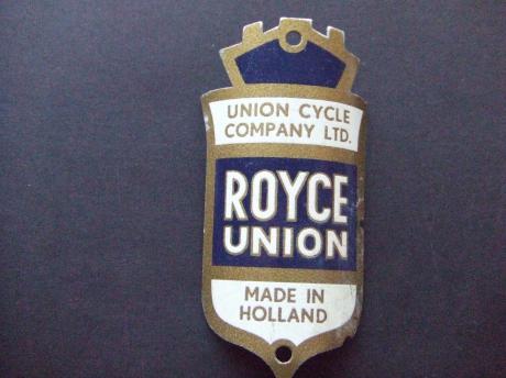 Royce Union cycle company LTD Holland balhoofdplaatje